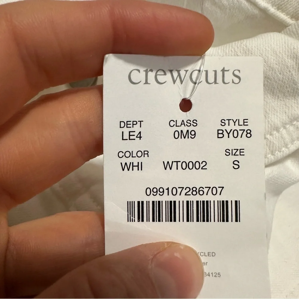 J crew Girls' cropped denim trucker jacket in white
